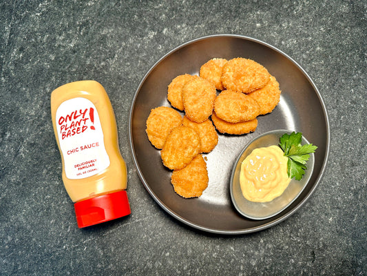 Chic Sauce with Plantasia Foods gluten-free  and soy-free chick'n nuggets